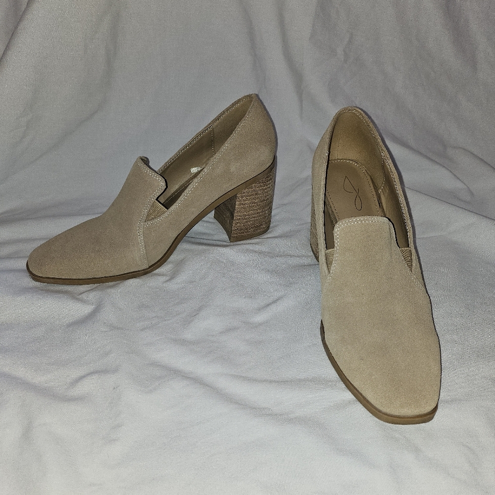 Beige Suede Heels